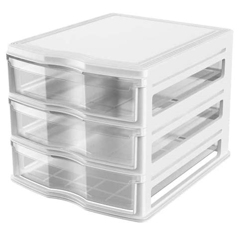 Life Story 3-Drawer White Stackable Shelf Organizer Plastic Storage ...