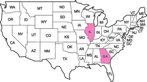 Map Of The United States Initials | Map Of the United States