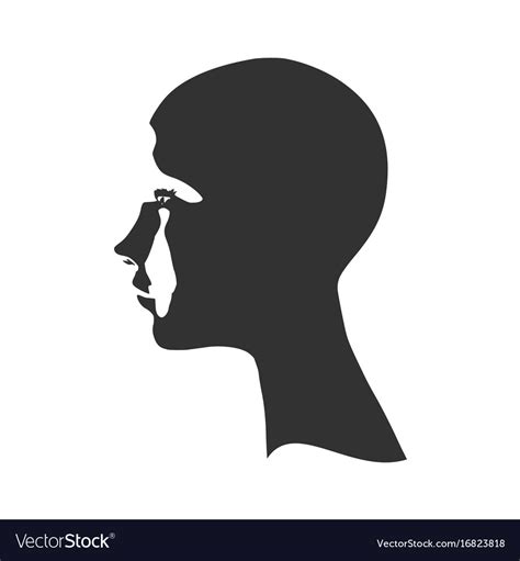 Silhouette of a female head face side view Vector Image