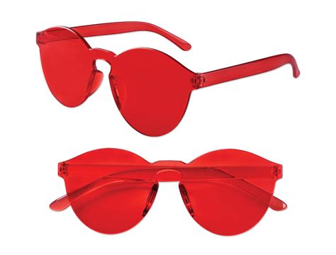 S71406 - Red Solid Rimless Glasses