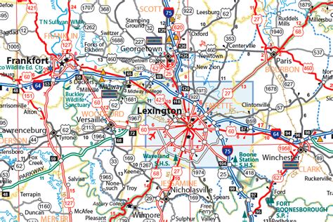 Printable Map Of Lexington Ky