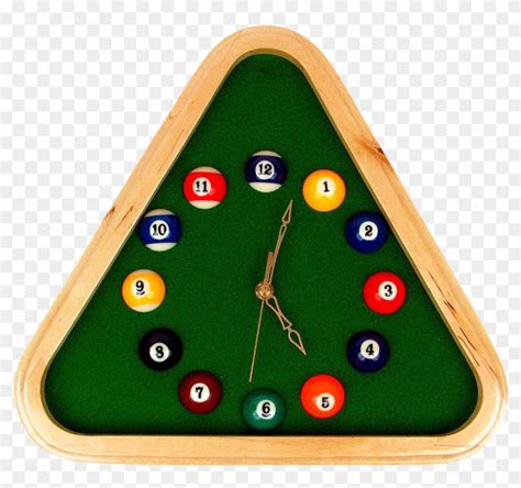 Billiard Clock- Triangle - 8 Ball Pool Clock, HD Png Download ...