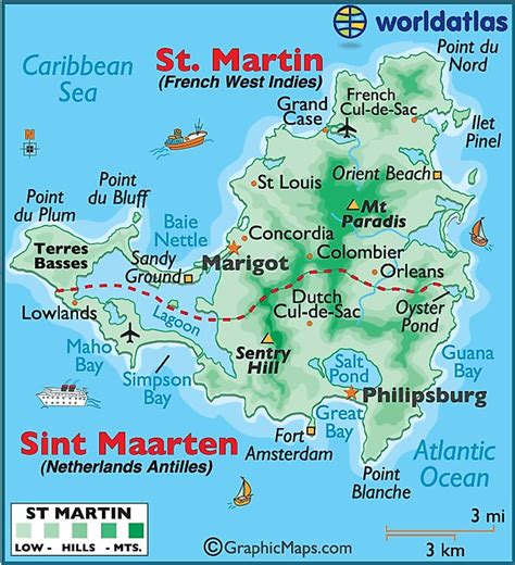 Saint Martin Large Color Map