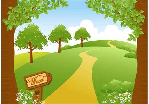 Vector Woodland Path Vector Art - Download Free Vector Art, Stock ...