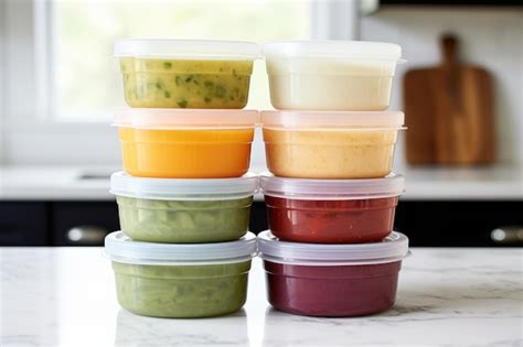 Premium AI Image | Stacked reusable food storage containers