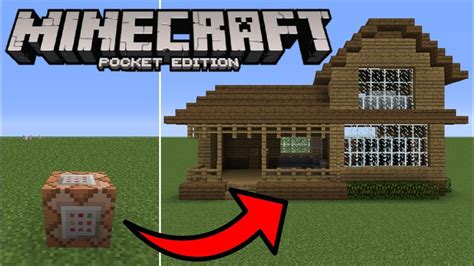 Minecraft PE - How To Spawn Houses With Commands! - YouTube