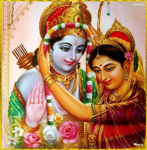 Lord Shree Ram And Mata Sita Wedding Colorful HD Wallpaper