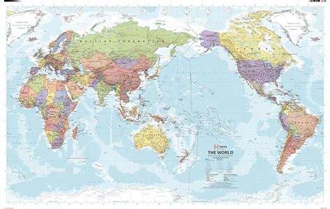 Gall-Orthographic Projection Political World Classroom Style Map, map ...