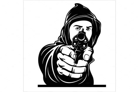 Gangster with Gun. Ghetto Warriors | People Illustrations ~ Creative Market