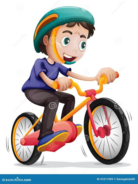 Boy Cartoon Riding Bicycle Vector Illustration | CartoonDealer.com ...