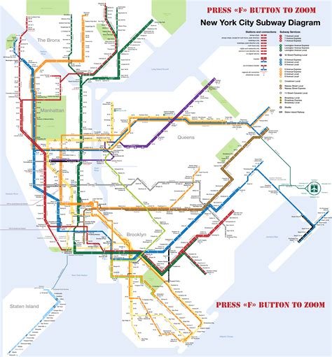 New York City Subway Map Manhattan Printable