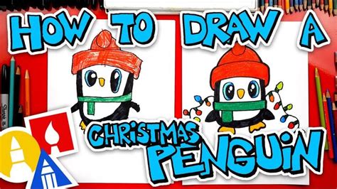 How To Draw A Christmas Penguin | Christmas drawings for kids ...