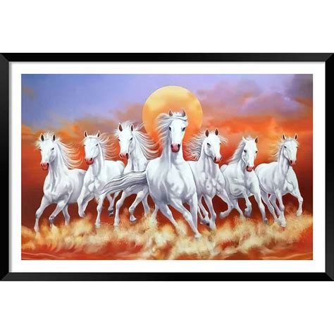 7 running white horse painting - DBrush