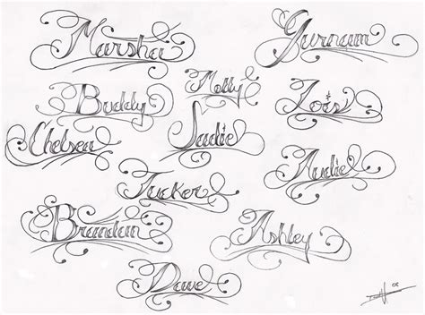 Sample Swirly Name Tattoo Designs