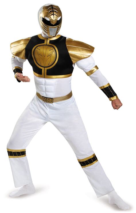 Mighty Morphin Power Rangers: White Ranger Muscle Adult Costume ...