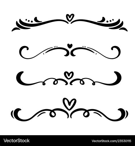 Vintage line elegant dividers and Royalty Free Vector Image