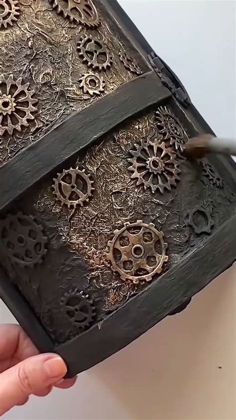 Crafting a cardboard box into a treasure chest [Video] | Steampunk ...