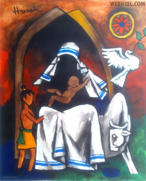 Best Mf Husain Painting Mother Teressa 2