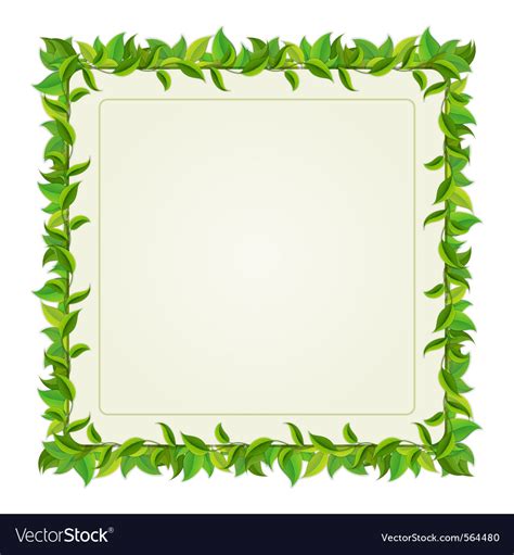 Frame from green leaves Royalty Free Vector Image