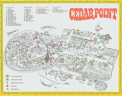 Map of Cedar Point | Theme park map, Cedar point, Disneyland map