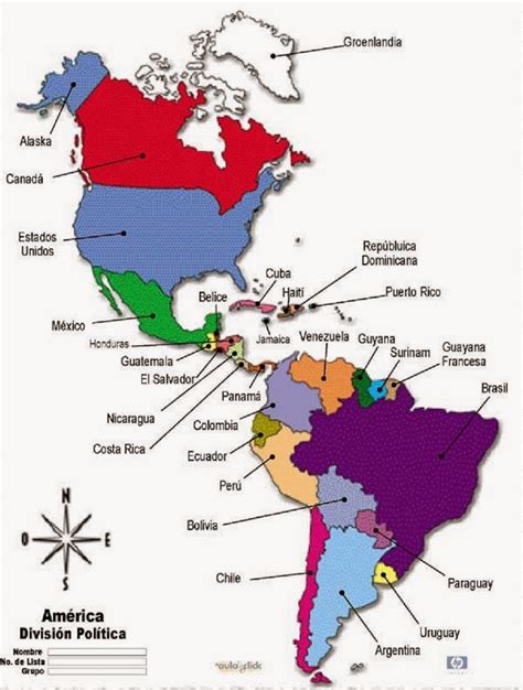 Mapa De América Para Colorear