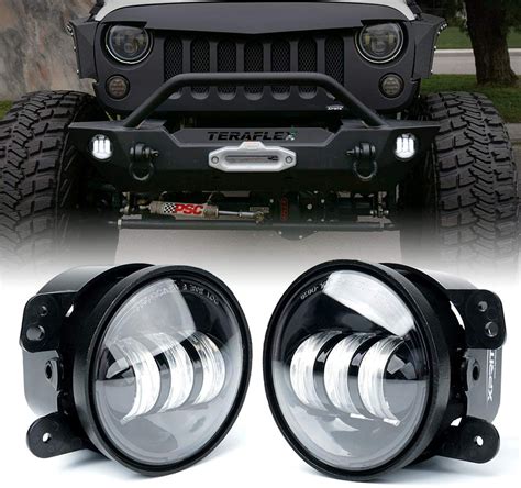 (2pcs/set) 4" Led Fog Lights For 1997-2018 Jeep Wrangler TJ JL JK JKU ...