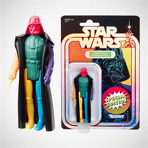 star wars action figures are shown in the package, and one is wearing a ...