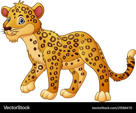 Cartoon leopard walking Royalty Free Vector Image