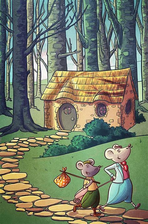 The town mouse and the country mouse | Mouse illustration, Village ...