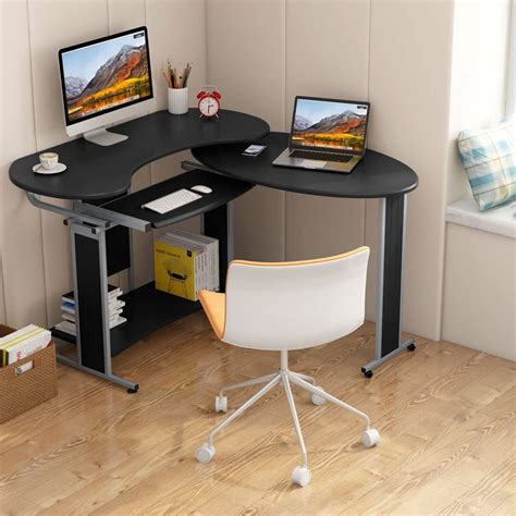 Tribesigns L-Shaped Rotating Computer Desk, Modern Corner Desk Office ...