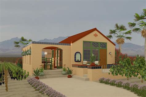 Adobe / Southwestern Style House Plan - 1 Beds 1 Baths 398 Sq/Ft Plan ...