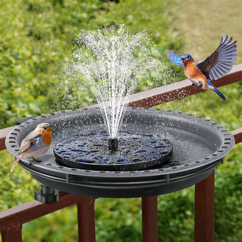 Buy Bird Bath with Solar Fountain Pump, Bird Bath Spa and Solar Powered ...