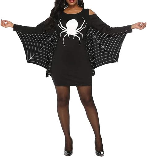 JomeDesign Womens Halloween Costumes Spiderweb Plus Size Jersey Tunic ...