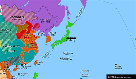 Occupation of Japan | Historical Atlas of Asia Pacific (2 September ...