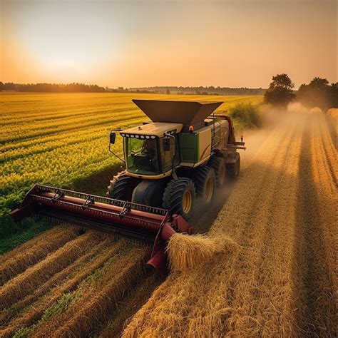 Premium Photo | Wheat harvester machine