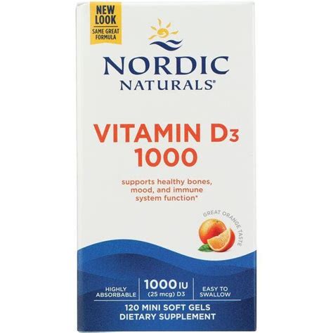 Nordic Naturals Nordic Vitamin D3 - Orange 1,000 IU 120 Sgels - Swanson ...