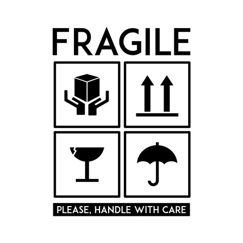 Black and white fragile label set 1221092 Vector Art at Vecteezy