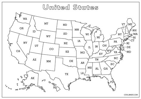 Free Printable US Map Coloring Pages For Kids, 60% OFF