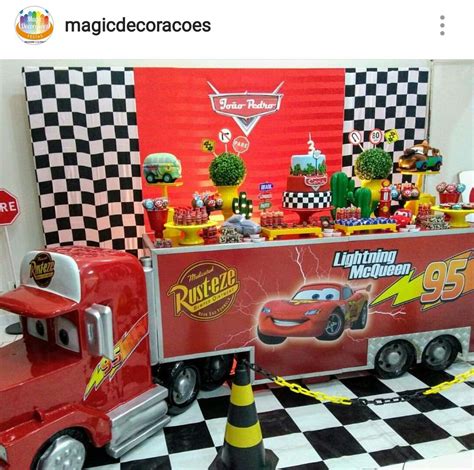 Pixar Cars Birthday Party Dessert Table and Decor | Festa carros, Festa ...