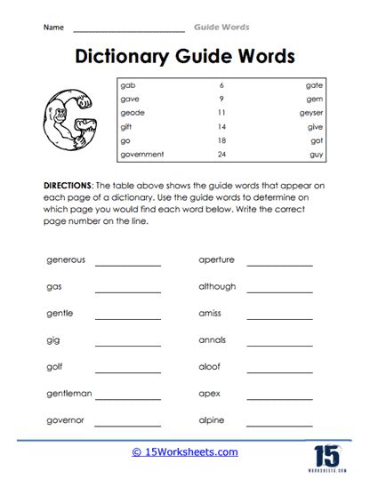 Guide Words Worksheets - 15 Worksheets.com