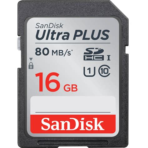 SanDisk Ultra PLUS UHS-1 16GB SD Card, Class 10, Camera Bar – Walmart ...