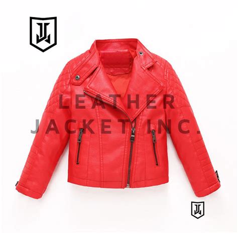 RED BIKER LEATHER JACKET FOR KIDS – LEATHER JACKETS INC USA – LEATHER ...