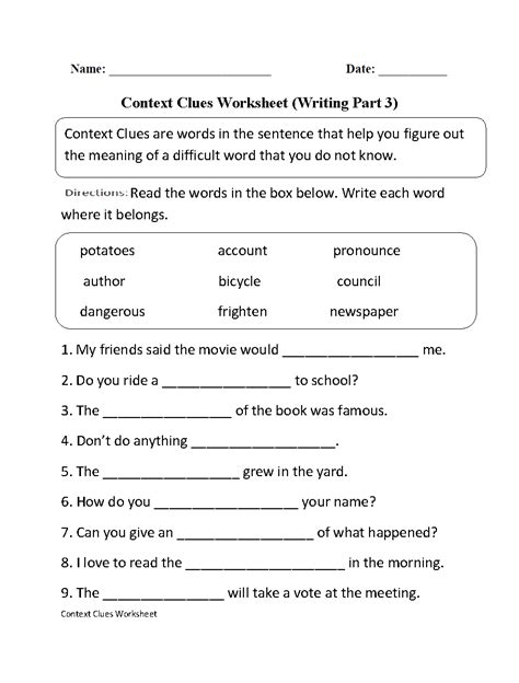 Primary 3 English Worksheets