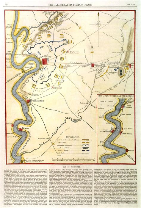 MAP OF VICKSBURG . Map of the area around Vicksburg during the Civil ...