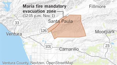 Ventura County Fire Evacuation Map - Large World Map