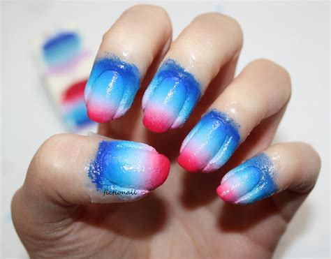 Blue to Pink Gradient Nails