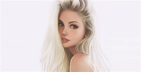 Blonde Woman Portrait Digital Art Wallpaper,HD Artist Wallpapers,4k ...