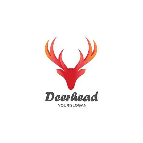 Premium Vector | Red deer head logo