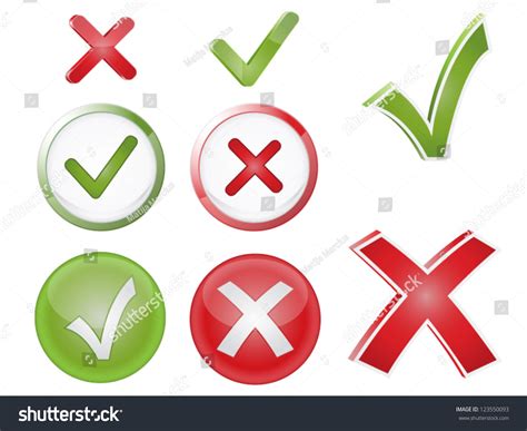 Tick Cross Icons Stock Vector (Royalty Free) 123550093 | Shutterstock