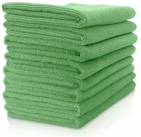 Contract Microfibre Cloths - Pack of 10 Green - Cleaning Supplies 4 U